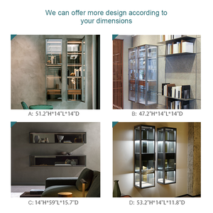 Hiện Đại Văn Phòng Nhà Bếp lưu trữ <span class=keywords><strong>CURIO</strong></span> rượu Showcase đèn Led thủy lực đóng cửa kính bản lề tủ trưng bày với khóa - Product Image 6