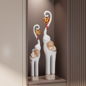 Par de Figuras de Elefantes, Amuleto de la Fortuna para Sala de Estar, Entrada, Mueble de TV, Vinoteca, Regalo de Mudanza - Product Image 4