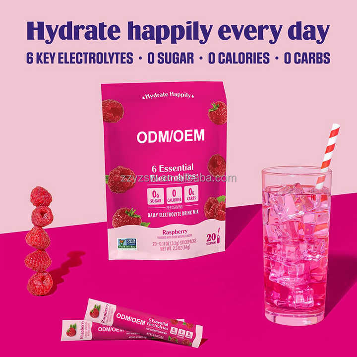 Custom Private Label Instant Hydration Drink Powder Electrolyte Water Energy Supplement for Adult Sports Nutrition