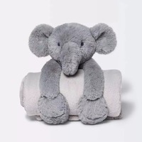 Couverture en peluche d'éléphant multifonctionnelle personnalisée en gros pour le sommeil du bébé, confort, utilisation en crèche