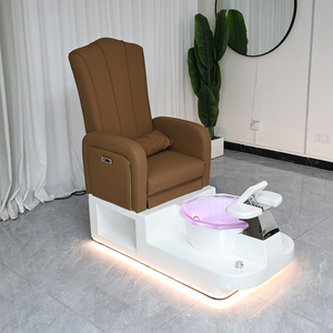 Chaise <span class=keywords><strong>de</strong></span> pédicure <span class=keywords><strong>de</strong></span> <span class=keywords><strong>salon</strong></span> <span class=keywords><strong>de</strong></span> luxe à base blanche, moderne, électrique, inclinable, dossier haut, chaise <span class=keywords><strong>de</strong></span> soin des pieds avec bol en verre - Product Image 2