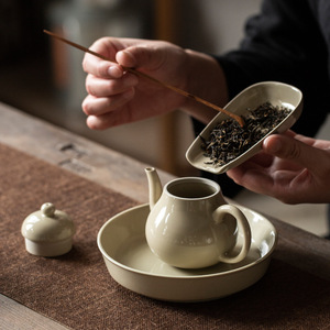 Handmade Wood Ash Glaze Teapot Small Ceramic Round With Lid For Kung Fu <b>Tea</b> <b>Set</b> - Product Image 2