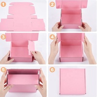 Boîte cadeau pliable personnalisée en carton rose ondulé, écologique, en matériaux recyclés, pour l'expédition aérienne, pour le e-commerce, petite taille