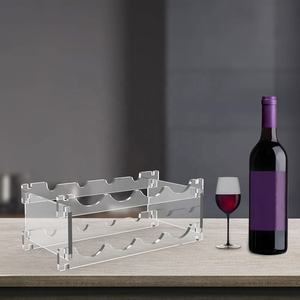 Estante para Vino de Sobremesa, Diseño de Rejilla, Independiente, para 5 Botellas, Moderno, Transparente, de Acrílico y Plástico - Product Image 6