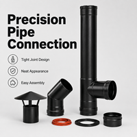 Tuyau de cheminée en acier au carbone antirouille avec capuchon anti-pluie et coude modulaire pour l'installation de cheminées et de poêles à bois