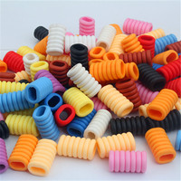 Accessoires pour dreadlocks, coiffure tressée pour filles, anneaux de cheveux, perles colorées en silicone à grand trou, haute élasticité