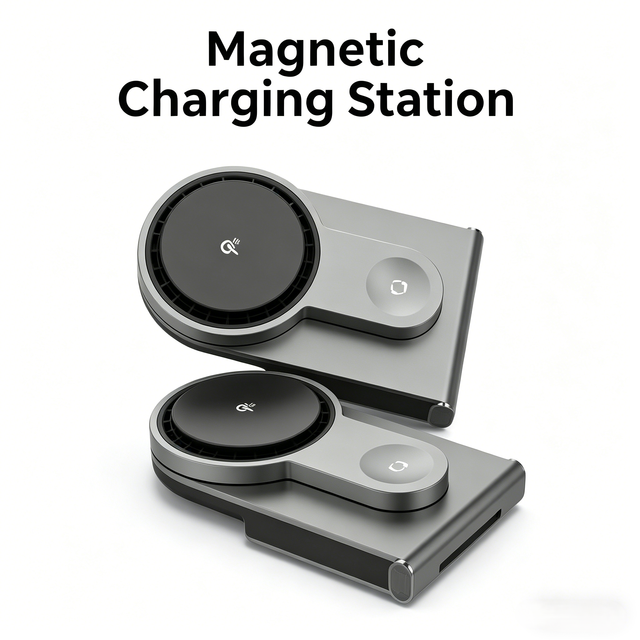 3-in-1 Foldable Portable Travel Friendly Wireless Charging Station Magnetic Wireless Charger