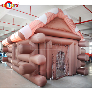 Tente gonflable de maison en bois de vacances Château de fête du joyeux père Noël pour des célébrations joyeuses - Product Image 6