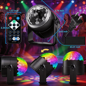 Projecteur <span class=keywords><strong>laser</strong></span> LED pour scène, boule disco, stroboscope, activé par le son avec télécommande pour club et bar - Product Image 2