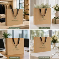 Sac fourre-tout en papier kraft mat de luxe avec logo imprimé offset pour l'emballage écologique de détail et de cadeaux