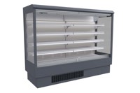 Réfrigérateur de présentation grande capacité à branchement direct pour supermarché, idéal pour produits frais, lait et boissons