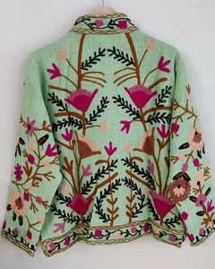 เสื้อแจ็คเก็ตผ้าฝ้ายทอลายสัตว์ปักลายดอกไม้ ระบายอากาศได้ดี สไตล์โบฮีเมียน สีสันสดใส ของขวัญสำหรับเธอ - Product Image 3