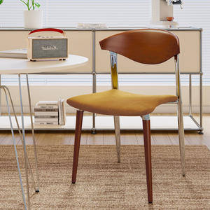 Chaise de salle à manger en bois massif avec dossier, style rétro, grande taille, pour adulte - Product Image 3