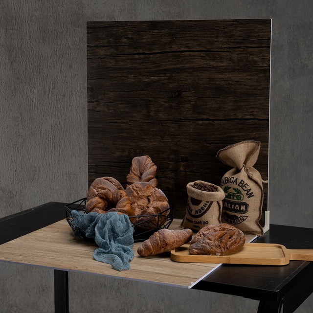 Selens 60x60cm Wood Texture Food Flat Lay Vertical Background Tabletop Backdrop Boards for Photo Studio Props Jewelry Cosmetics