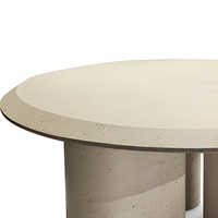 Table basse en micro-ciment, table ronde de salon, style moderne minimaliste, mobilier pour hall d'entrée, café, restaurant