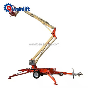 50ft 16m Boom LIft Aerial Bucket Electric Man Lift Tow Trailer Mounted Articulated <strong>Cherry</strong> <strong>Picker</strong> Building Use 200-300kg Capacity - Product Image 3