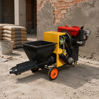 Nouvelle Machine à Pulvériser le Mortier et le Ciment à Moteur Diesel, Capacité de la Trémie 120L, Pompe et Moteur de Pulvérisation de Plâtre – Offre Spéciale