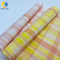 Tissu à carreaux en coton 100% teint en fil, couleur pastel, doux et tissé, pour chemisiers, robes et ensembles de literie pour femmes