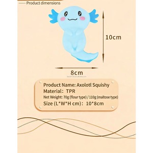 Jouet Squishy Axolotl Maltose Mignon 10*8cm, à Rebond Lent, Anti-Stress, à Presser à la Main, Jouet Fidget, Cadeau pour Enfants et Adultes, Vente en Gros - Product Image 4