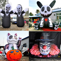 Jardin extérieur Halloween Modèle gonflable géant Grande sorcière Dinosaure Fantôme Monstre Citrouille Lumineux Cour Décoration Blow up