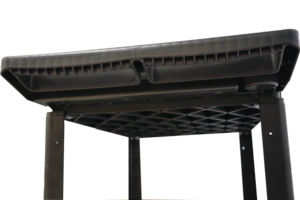 Chariot utilitaire en plastique à roues 1 pièce-<span class=keywords><strong>2</strong></span> étagères roulant le chariot de travail commercial pour le garage, la cafétéria ou la salle de classe. - Product Image 3