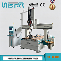 Router CNC de 4 Ejes con Carrusel ATC 1325, con Eje Rotatorio y Cuchilla Oscilante para Cortar y Grabar Madera, Espuma, Cuero y MDF