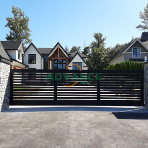 Hiện đại tùy chỉnh tự động xếp chồng nhôm trượt hàng rào cổng chính với thiết kế phía trước bên ngoài nhà sân nhà - Product Image 5