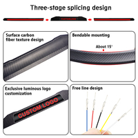 Feux arrière universels réglables en fibre de carbone pour voiture Feux de freinage à clignotant dynamique pour modification de voiture