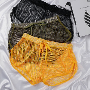 Tùy Chỉnh Thương Hiệu Logo Gay Đảng Hot Sexy Người Đàn Ông Trong Suốt Net Xem Qua Lưới Người Đàn Ông Đồng Tính Thời Trang Boxer Quần Short Đồ Lót - Product Image 2