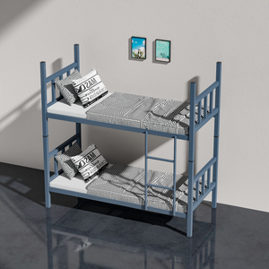 Lit superposé en métal bleu pour dortoir scolaire, avec échelle, pour garçons et filles, idéal pour auberge et petit <span class=keywords><strong>appartement</strong></span> - Product Image 1