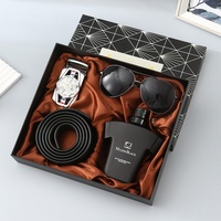 Set Hadiah Pria Parfum Ulang Tahun Jam Tangan Fashion Pria Kacamata Hitam Dompet Sabuk Parfum Set Parfum Hadiah Pria