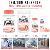 Gummies à la biotine et au collagène pour la beauté des cheveux, de la peau et des ongles, enrichies en vitamine C, saveur pêche, 60 unités, complément beauté pour femmes, marque privée OEM