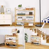 Étagère à chaussures en bambou anti-poussière multicouche simple entrée armoire à chaussures rangement étagère à chaussures ménage vente en gros