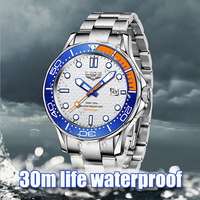 LIGE LG8936 часы с заводским логотипом Oem вращающийся стальной ремешок водонепроницаемые спортивные кварцевые наручные часы для мужчин