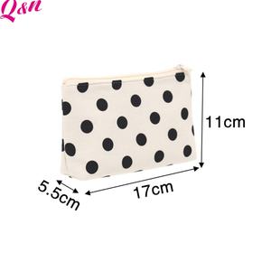 2025 nouveauté Dot coton maquillage sac doux matelassé cosmétique mallette de rangement avec fermeture à glissière Portable petit Style de dessin animé - Product Image 6