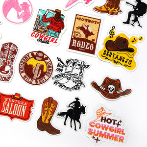 Patch brodé personnalisé en polyester durable et lavable pour bottes, avec logo thermocollant, pour vêtements de travail et style western cowboy, vente en gros - Product Image 2