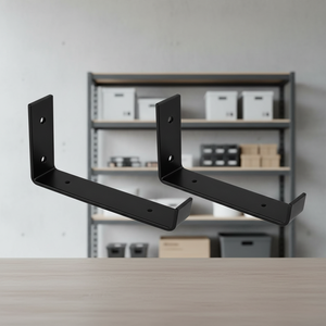 Support d'étagère en métal rustique avec supports en acier <span class=keywords><strong>brut</strong></span>, fabriqué à la main, 153 x 120 mm, sans <span class=keywords><strong>planche</strong></span> en <span class=keywords><strong>bois</strong></span> - Product Image 1