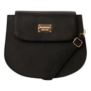 Sac bandoulière pour femme Fana Susana en cuir microfibre noir 23x18x8 cm avec fermeture à rabat, sac pour téléphone portable, style uni - Product Image 4