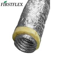 FIRSTFLEX Conduit en aluminium flexible isolé de 4 pouces pour économie d'énergie, tuyau d'air industriel pour systèmes de ventilation CVC