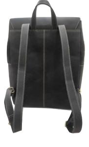 Unisex Genuine Black Leather Polyester Lining <b>Backpack</b> RFID Candy Logo Portable <b>Laptop</b> School Travel Bag Shoulder Carrying - Product Image 2