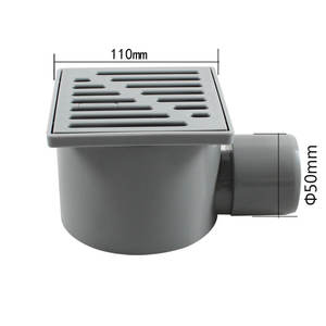 WaiiHO 030 Rejilla de desagüe de suelo cuadrada moderna de 4 pulgadas de salida, acero inoxidable 304 pulido, electrochapado, con marca de agua - Product Image 6