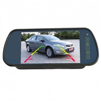 Moniteur de rétroviseur de voiture TN 7 pouces avec télécommande, connecteur aviation 4 broches, conception à clipser, 12-24V pour voitures/camping-cars/camions/fourgonnettes - Garantie 1 an