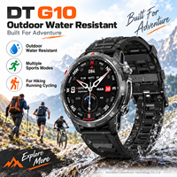 Nouvelle montre connectée GPS DT G10 2026 pour l'extérieur, écran AMOLED, cartes hors ligne, boussole, appels Bluetooth, étanche 3ATM, montre de sport pour hommes