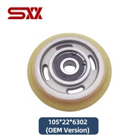 Roue de guidage pour ascenseur à grande vitesse 105x22mm avec roulement 6302, en polyuréthane résistant à l'usure, pièces de rechange universelles pour ascenseur