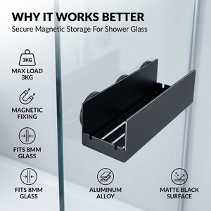 Estante Magnético <span class=keywords><strong>de</strong></span> Aleación <span class=keywords><strong>de</strong></span> Aluminio <span class=keywords><strong>de</strong></span> 30 cm <span class=keywords><strong>para</strong></span> Puerta <span class=keywords><strong>de</strong></span> Vidrio <span class=keywords><strong>de</strong></span> <span class=keywords><strong>Baño</strong></span>, Estante <span class=keywords><strong>de</strong></span> Almacenamiento <span class=keywords><strong>para</strong></span> Montar en la Pared sin Taladrar, Organizador <span class=keywords><strong>de</strong></span> Ducha Resistente al Óxido - Product Image 6