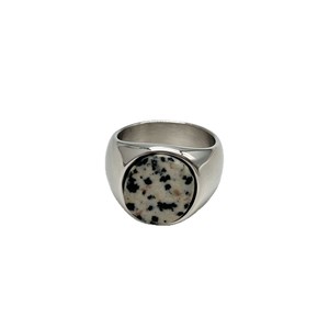 yunnique Fashion <b>Rings</b> <b>Titanium</b> Steel Inlaid Polka Dot Stone Unisex Jewelry Gift <b>Ring</b> Geometric Design Bezel Setting XYR0166 - Product Image 5