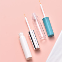 Vente en gros de flacons vides en plastique ABS de 5 ml avec bouchon sérigraphié et pinceau pour mascara, eye-liner, liquide stimulant la croissance des cils