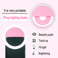 ISHINE Téléphone Selfie Blanchiment Remplissage Lumière Flash Led Mobile Mini Portable Clip Avec Anneau De Lumière Support Et Accessoire