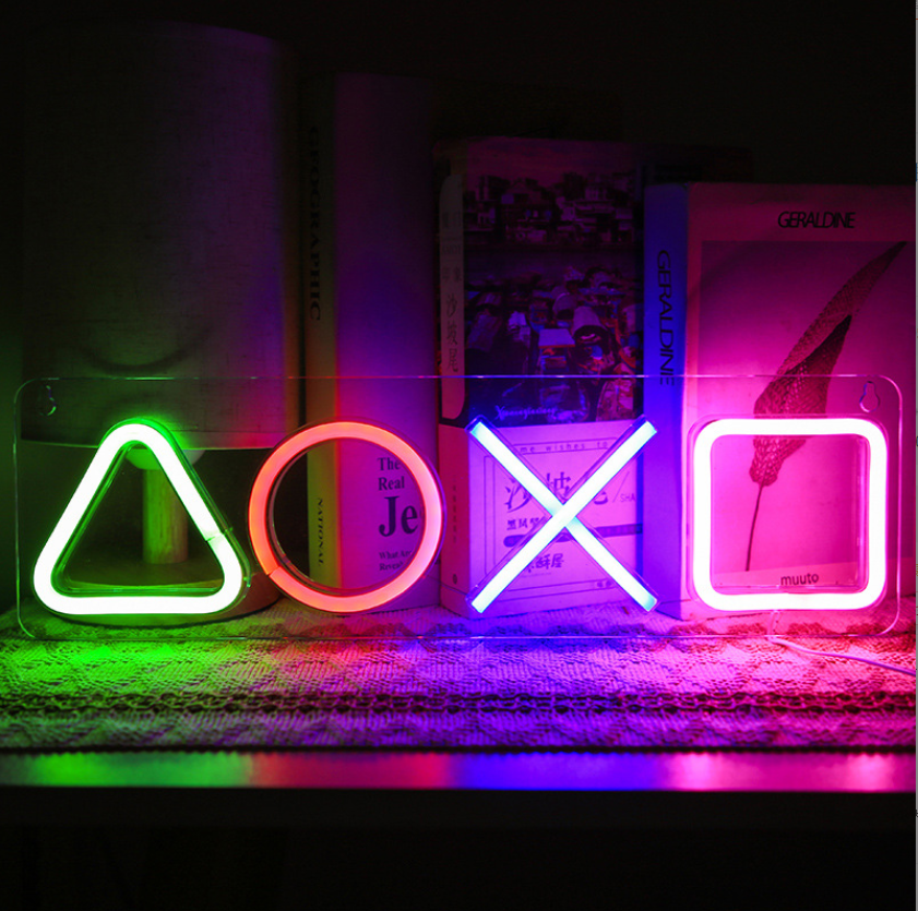 Игровой логотип, акриловый неоновый свет с Usb питанием от PS4, игровые аксессуары, светодиодный значок Playstation, неоновая вывеска для настенного декора игровой комнаты