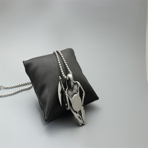 Death God Skeleton Pendant Necklace With Blue Eye Inlay <b>Titanium</b> Steel Unisex Fashion Jewelry - Product Image 4